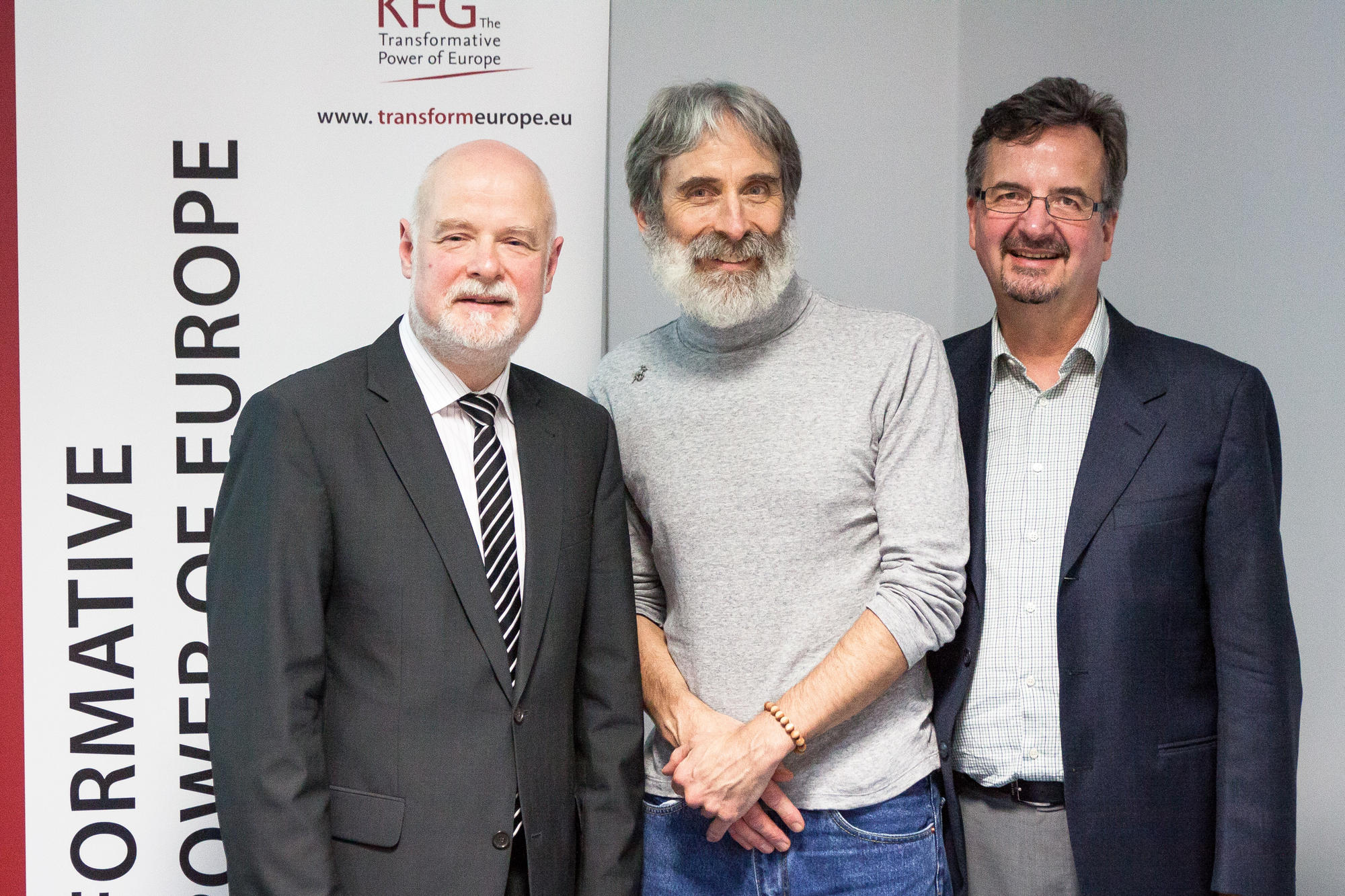 Dr. Steffen Mehlich (Alexander von Humboldt-Foundation), Prof. Jeffrey T. Checkel, Prof. Thomas Risse. Photo: Martin Funck