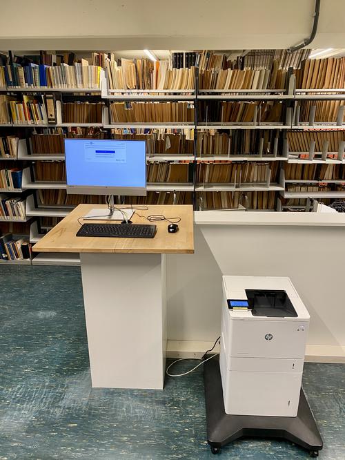 Druckterminal und Drucker in der Garystr. 55