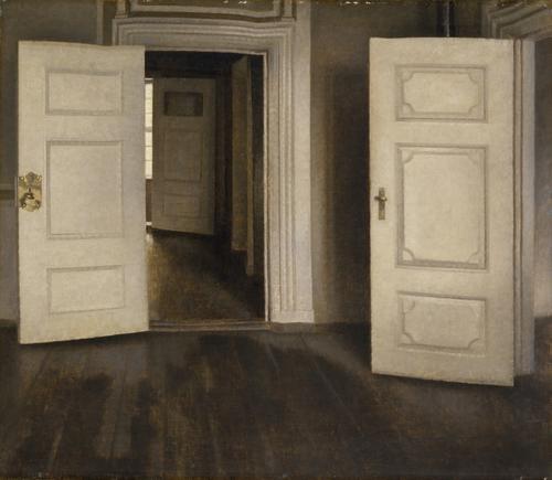 Vilhelm Hammershøi, „Åbne døre“ (1905), Davids Samling København, Inv.-Nr. B 309