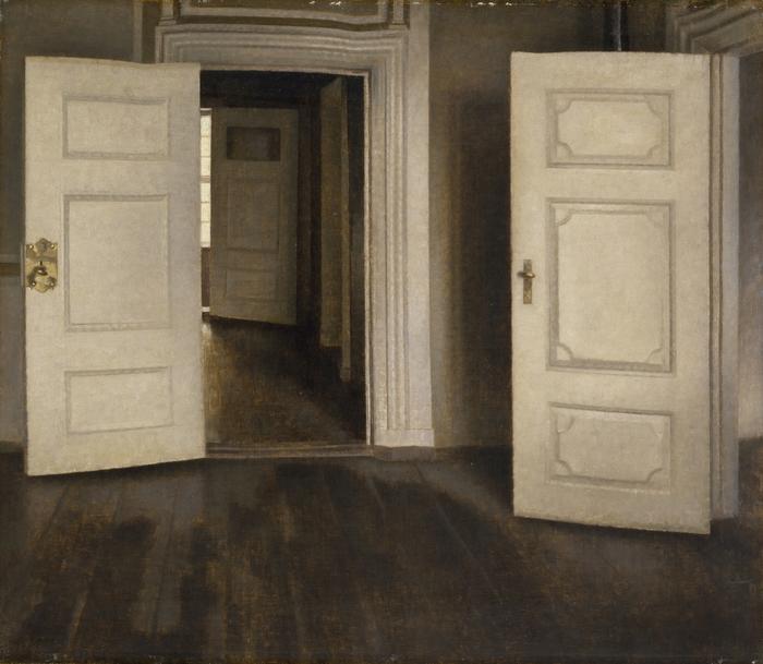 Vilhelm Hammershøi, „Åbne døre“ (1905), Davids Samling København, Inv.-Nr. B 309