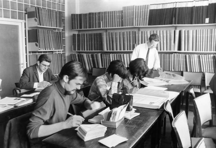 Arbeitsraum im Institut für Publizistik (1968)