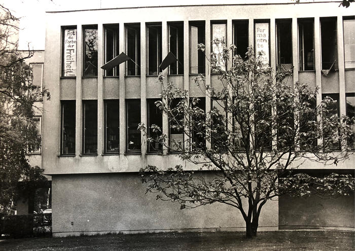 Besetzung des Instituts für Publizistik im Gebäude Garystr. 35 im Mai 1968