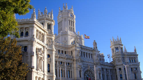 Palacio de Cibeles (Sitz der Stadtverwaltung von Madrid) am Plaza de Cibeles