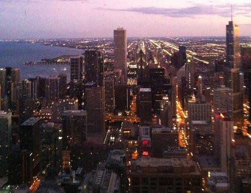 Blick über das Stadtzentrum von Chicago