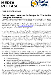 Guelph Hydro Press release