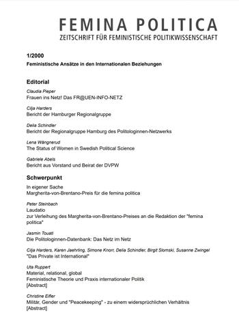 Femina Politica. Zeitschrift für Feministische Politikwissenschaft. 01/2000