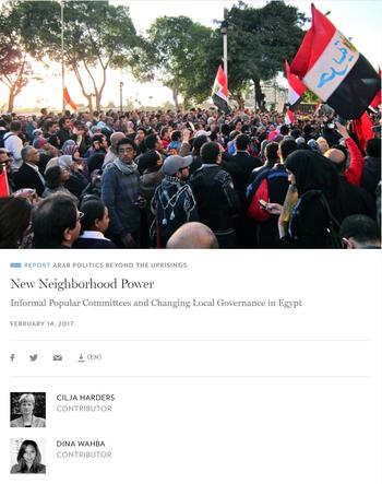 New Neighborhood Power. Informal Popular Committees and Changing Local Governance in Egypt