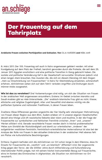 Der Frauentag auf dem Tahrirplatz