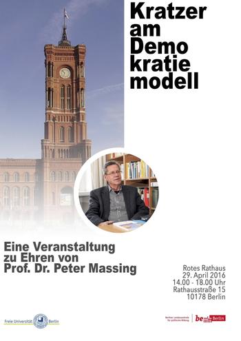 Kratzer am Demokratiemodell, Verabschiedung von Prof. Dr. Peter Massing
