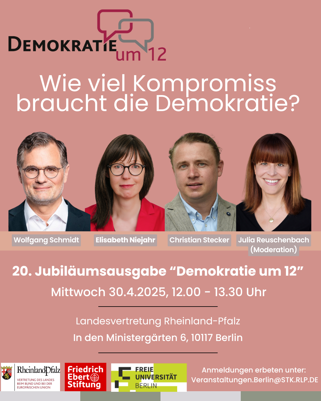 20. Ausgabe der Gesprächsreihe "Demokratie um 12"
