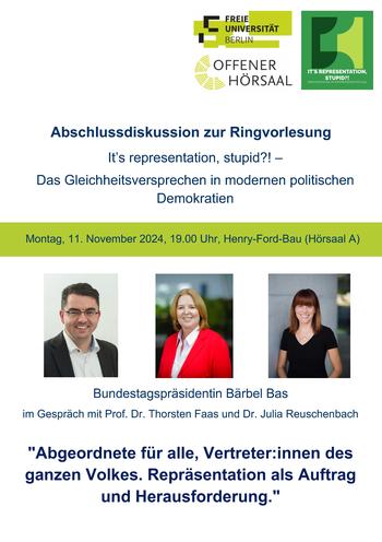 Plakat zur Ringvorlesung mit Bärbel Bas